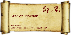 Szeicz Norman névjegykártya
